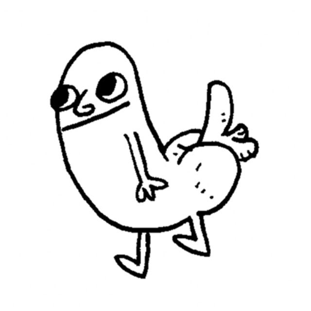 The original black-and-white Dickbutt meme